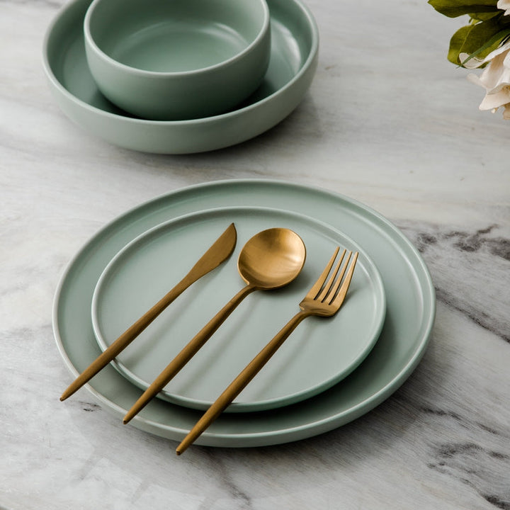 Luxe Stainless Steel Cutlery Set – Gold Design | 24 Pieces / 48 Pieces
