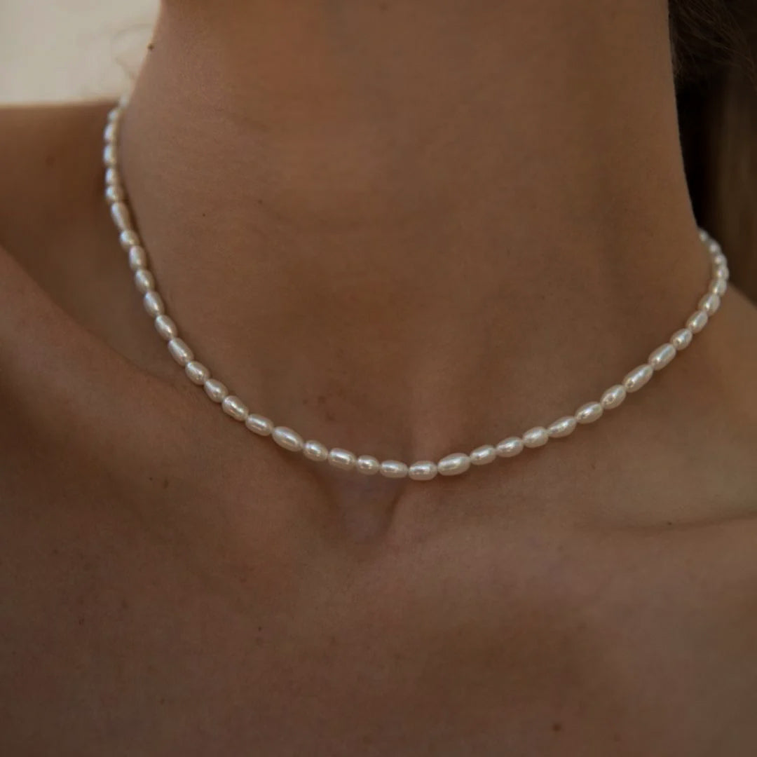 Avaria Necklace with Freshwater Pearls, view 3 - Elena Harper