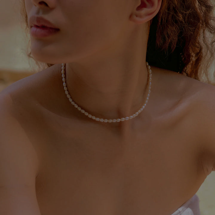 Avaria Necklace with Freshwater Pearls, view 4 - Elena Harper