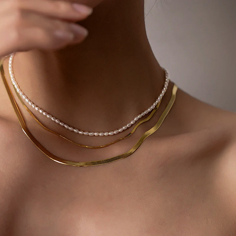 Avaria Necklace with Freshwater Pearls, view 5 - Elena Harper