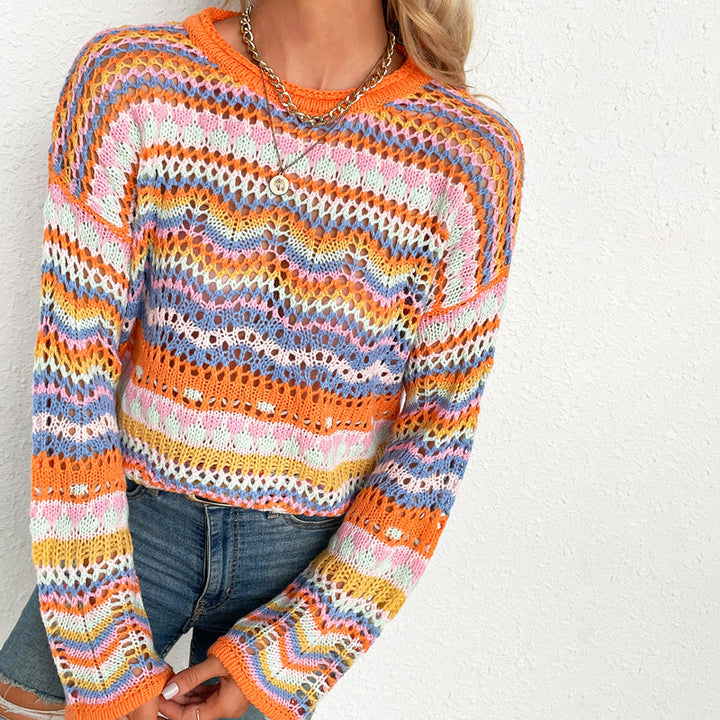 Colorful Striped Knit Pullover