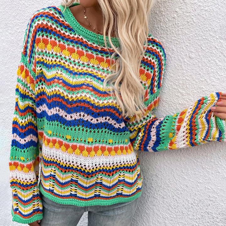 Colorful Striped Knit Pullover