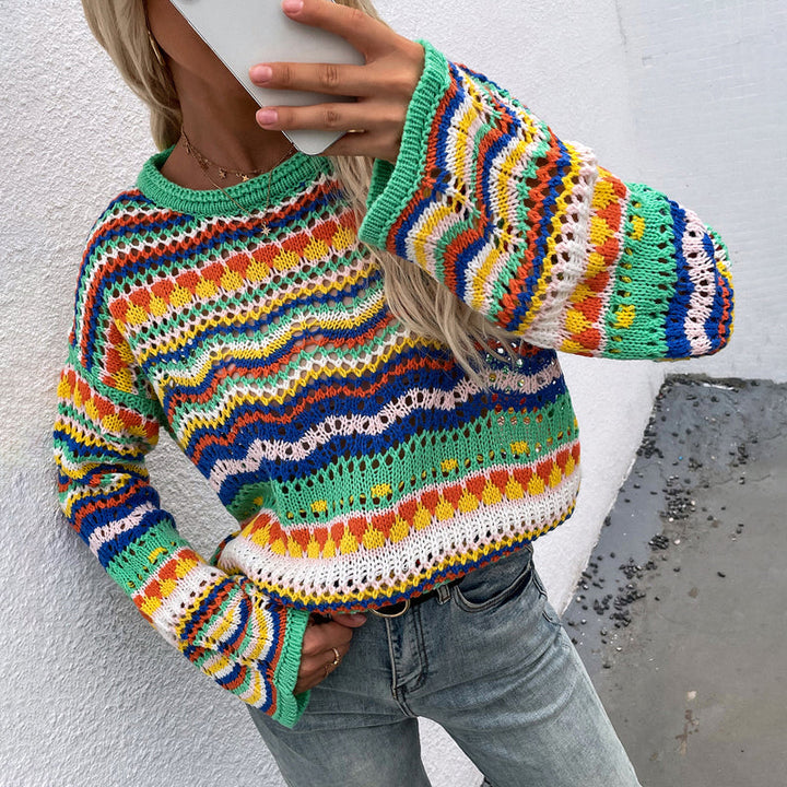 Colorful Striped Knit Pullover