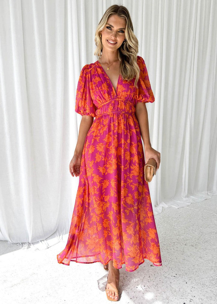 Ossie Floral Midi Dress - Elena Harper