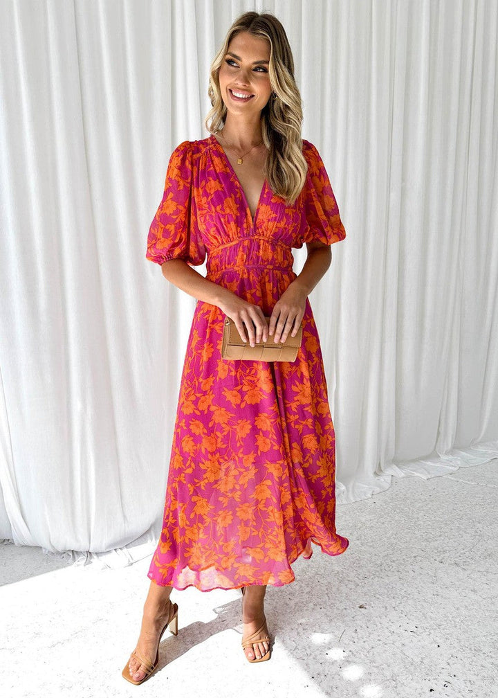 Ossie Floral Midi Dress - Elena Harper