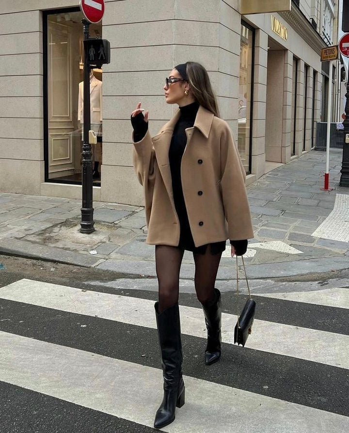 Linsey Trendy Oversized Wool Coat - Elena Harper