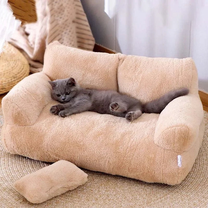 Cat's Luxury Sofa Lounge - Plush Pet Bed for Feline Comfort