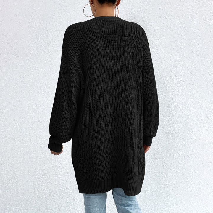 Casual Solid Color Knitted Cardigan