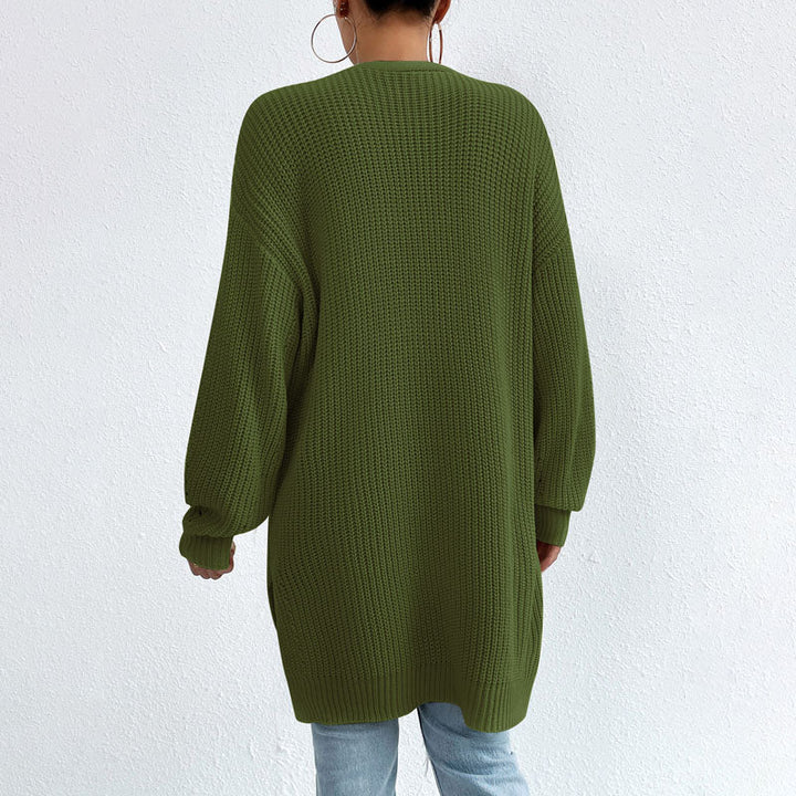Casual Solid Color Knitted Cardigan