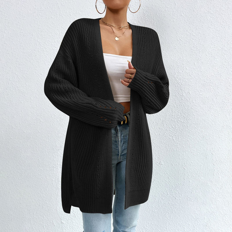 Casual Solid Color Knitted Cardigan