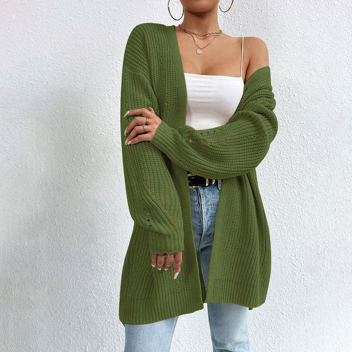 Casual Solid Color Knitted Cardigan