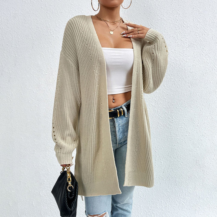 Casual Solid Color Knitted Cardigan
