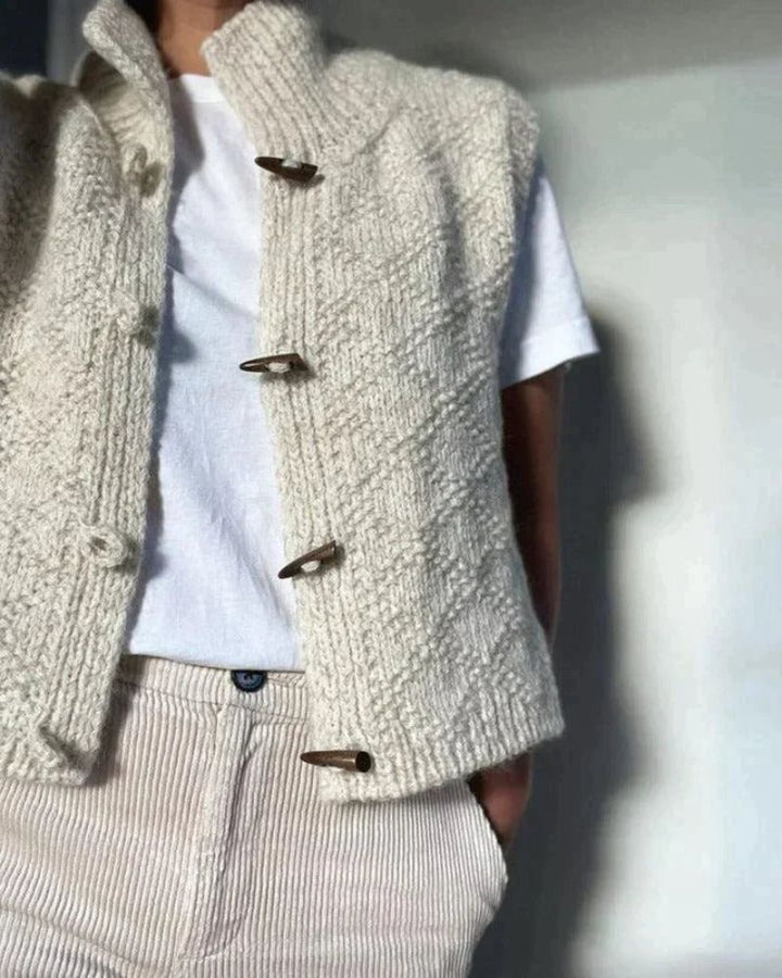 Stacy Sophisticated Sleeveless Knit Vest, view 3 - Elena Harper