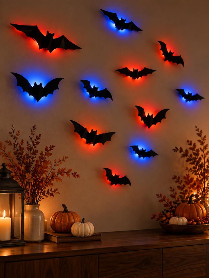 Halloween 3D Bat Swarm Wall Decorations