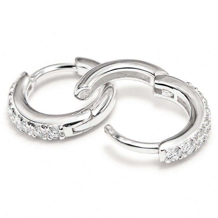 Cleo Micro-Pavé-Huggies with Sparkling Design, view 3 - Elena Harper