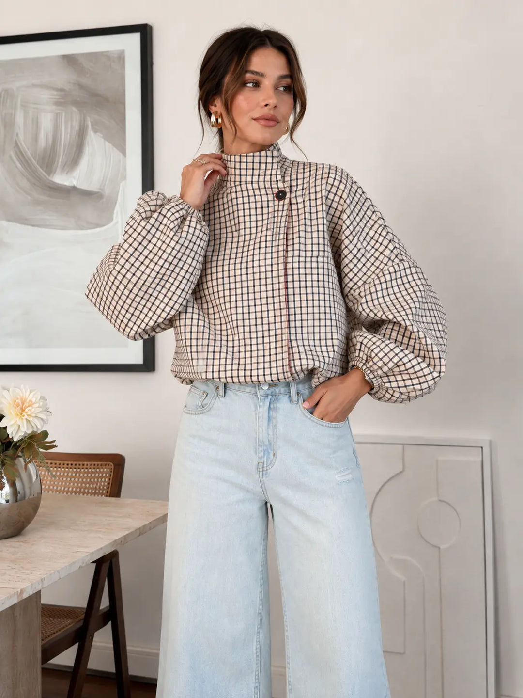 Heritage Check Balloon Jacket
