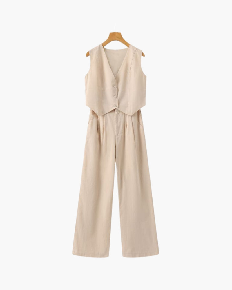 Linen Two-piece Set, view 10 - Elena Harper