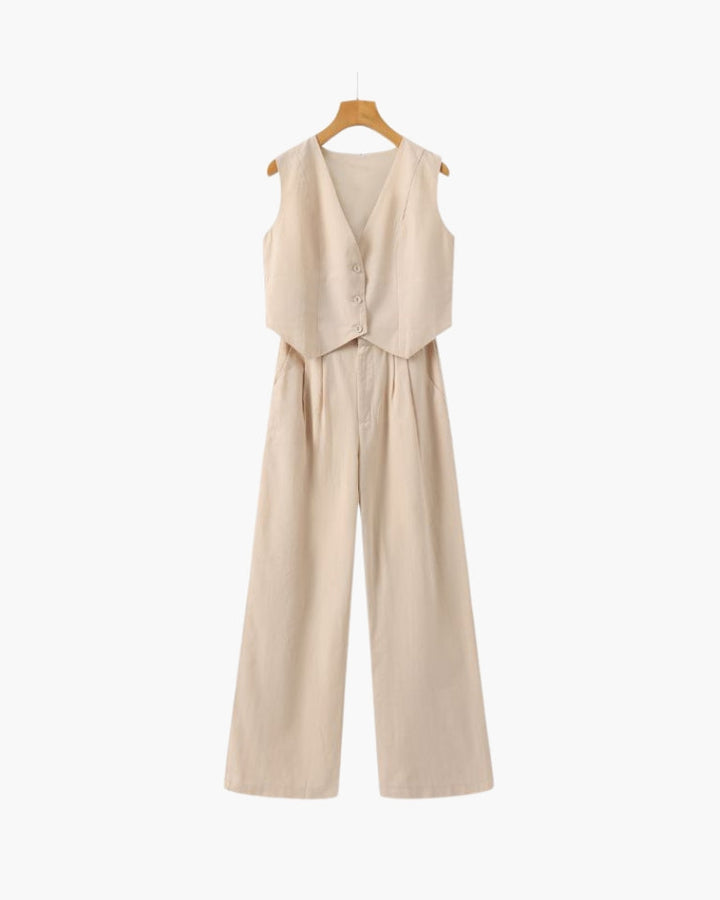 Linen Two-piece Set, view 10 - Elena Harper