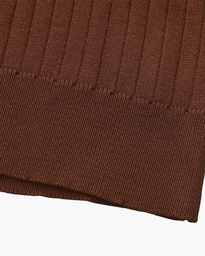 Knitted Polo with Ribbed Texture for Men