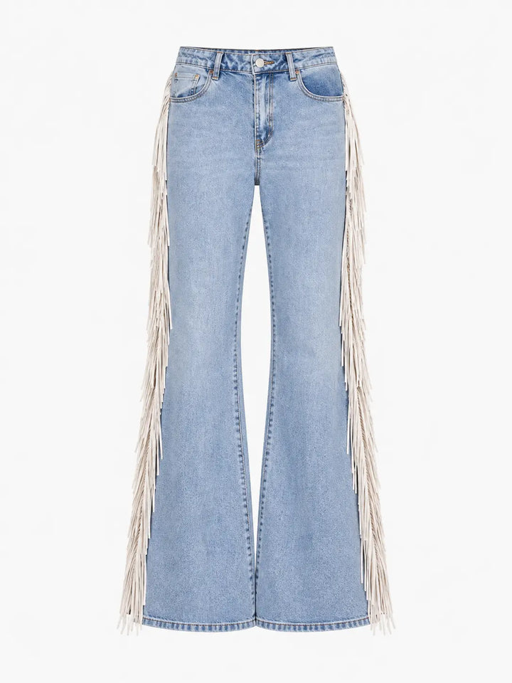 Western Fringe Flare Jeans