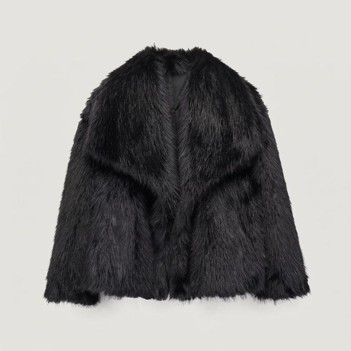 Ladies Oversized Faux Fur Coat with Open Front