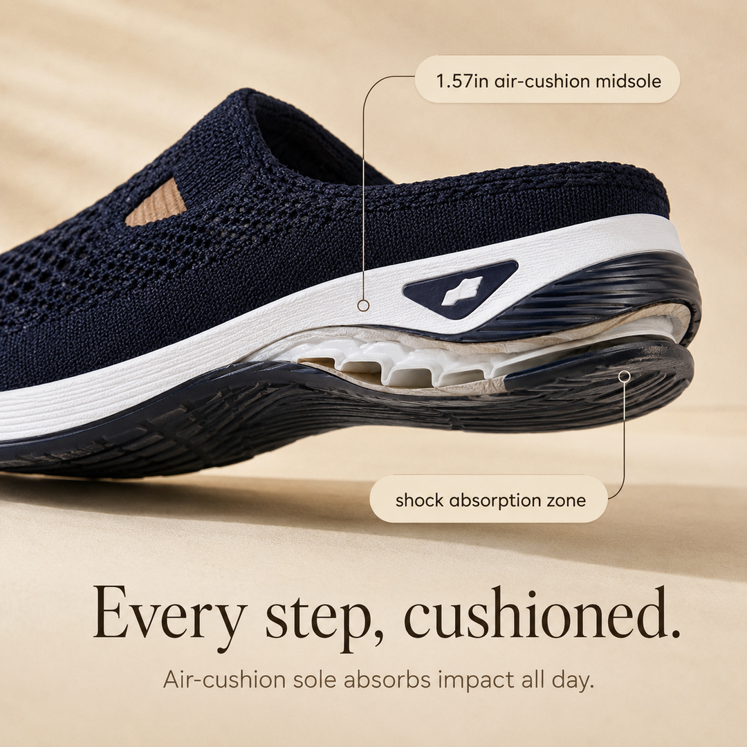 Airessa Breathable Mesh Slip-On Mules with Cushioned Air Sole - Elena Harper