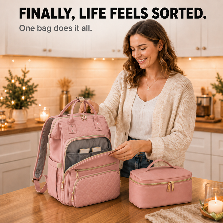 Carryla Insulated Backpack with Lunch Box, Laptop Sleeve, Waterproof Oxford - Elena Harper