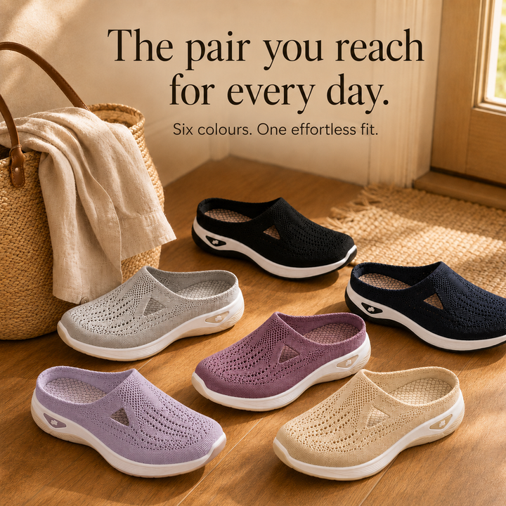 Airessa Breathable Mesh Slip-On Mules with Cushioned Air Sole - Elena Harper