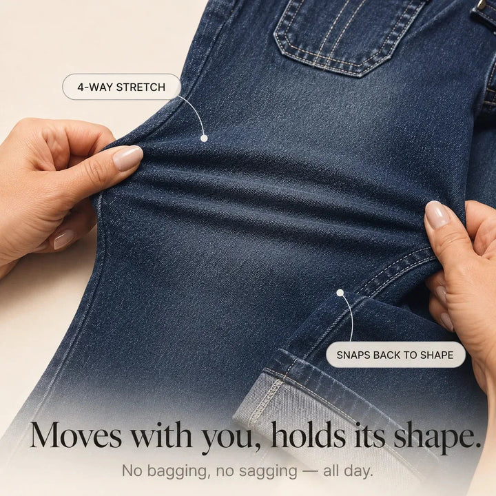 Curvella Curvy Fit Stretch Denim-like Capri Jeans, Mid Rise Cuffed Hem - Elena Harper