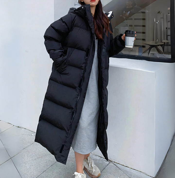 Charlotte Elegant Long Oversized Down Jacket - Elena Harper