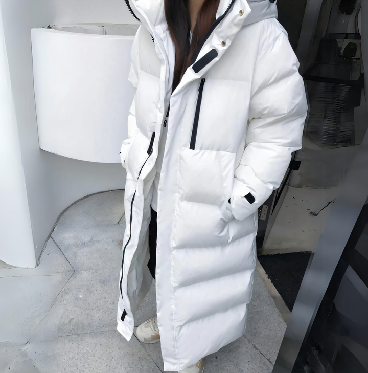 Charlotte Elegant Long Oversized Down Jacket, view 2 - Elena Harper