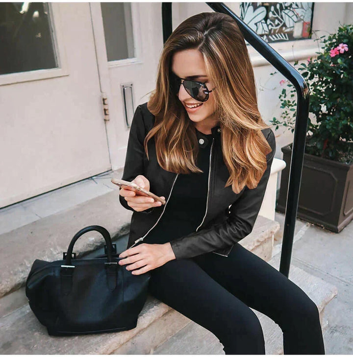 Abigail Italian Leather Jacket - Elena Harper