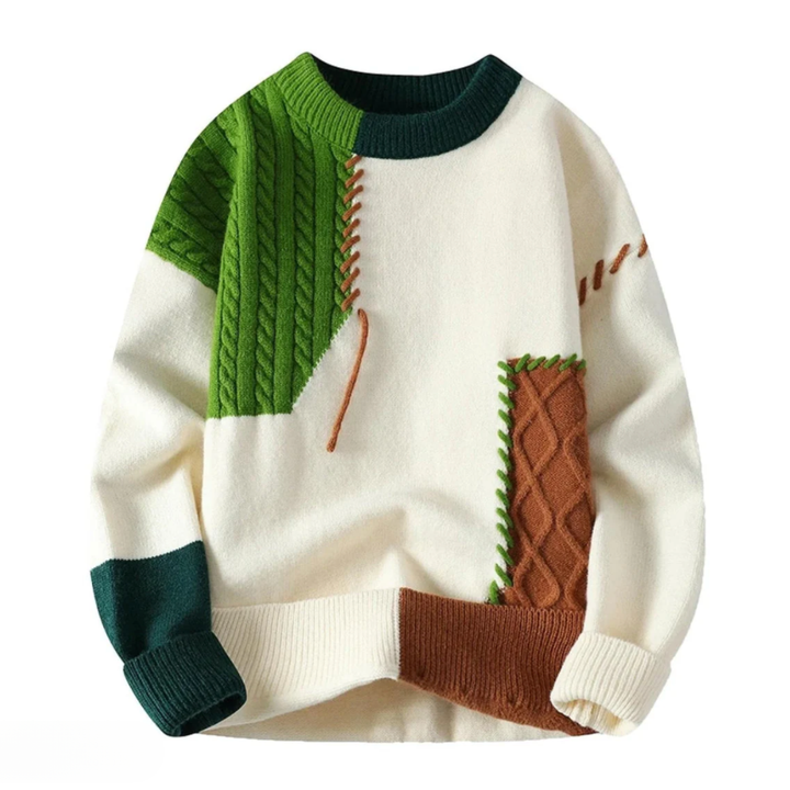 Fridolin Color Block Sweater, view 2 - Elena Harper