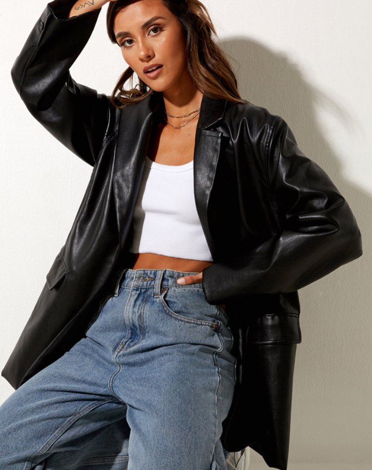 Ladies Blazer Leather