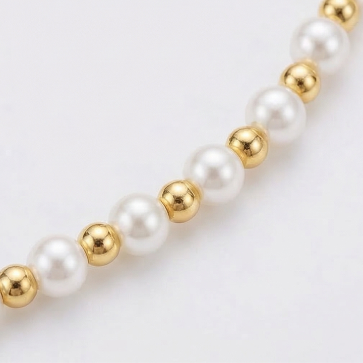 Crownara Crown Cross Pearl Bead Necklace - Elena Harper