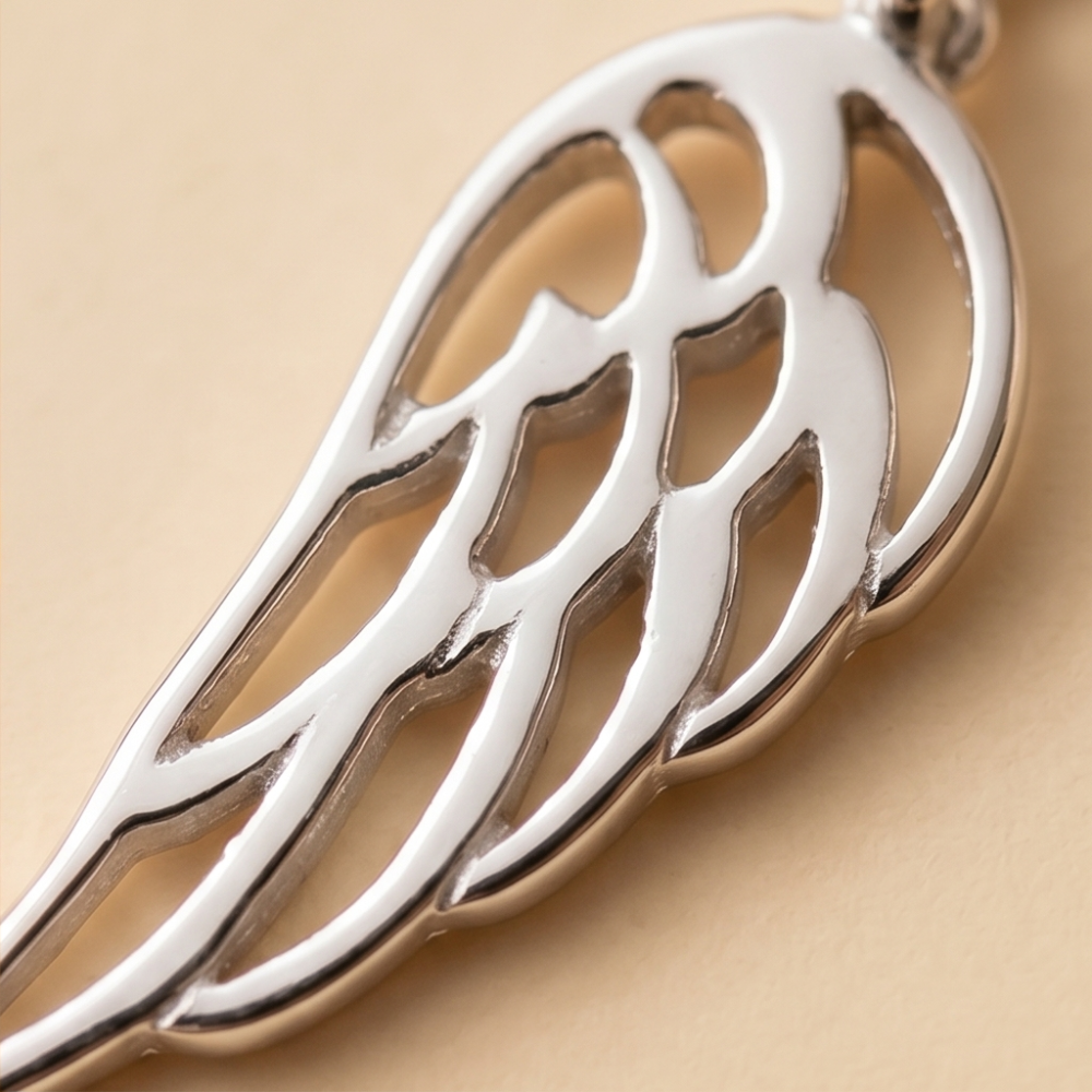 Aluma Guardian Angel Wing Necklace with Cubic Zirconia