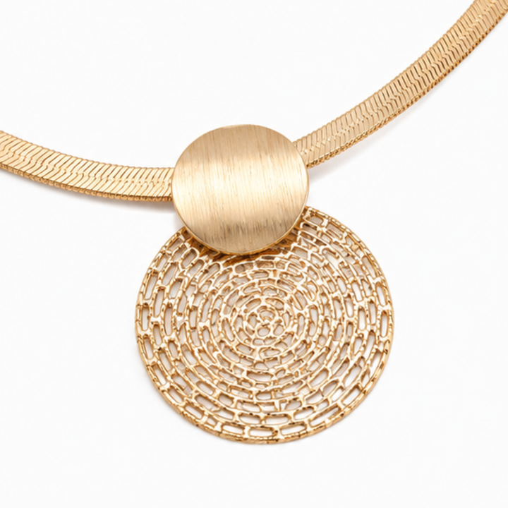 Aurelia Textured Necklace and Earring Set - Elena Harper