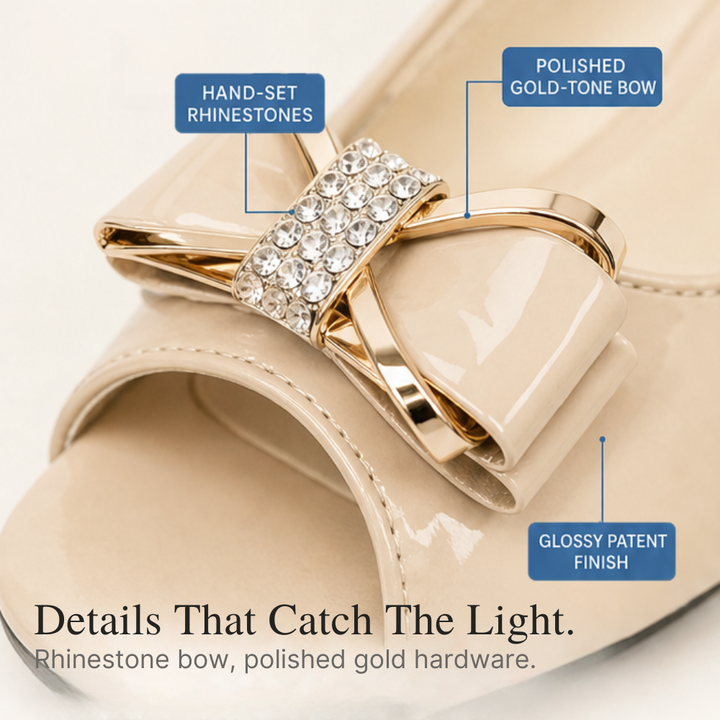 Belluna Rhinestone Bow Slingback Heels - Elena Harper