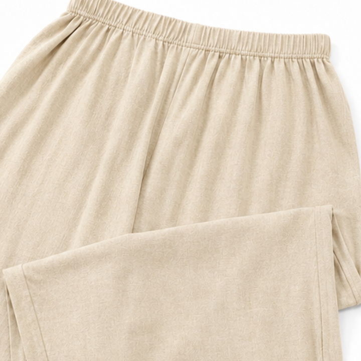 Draperly V-Neck Linen-Look Two-Piece Set - Elena Harper
