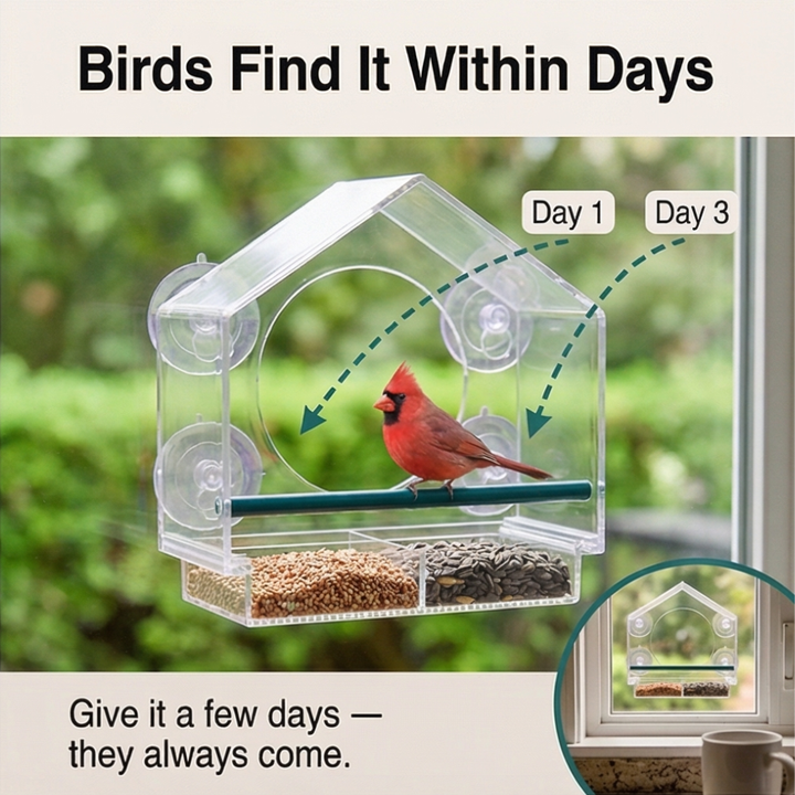 Birdvue Crystal Clear Window Bird Feeder - Elena Harper