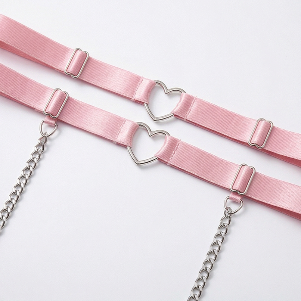 Adoré Heart Chain Lace Garter Lingerie Set - Elena Harper