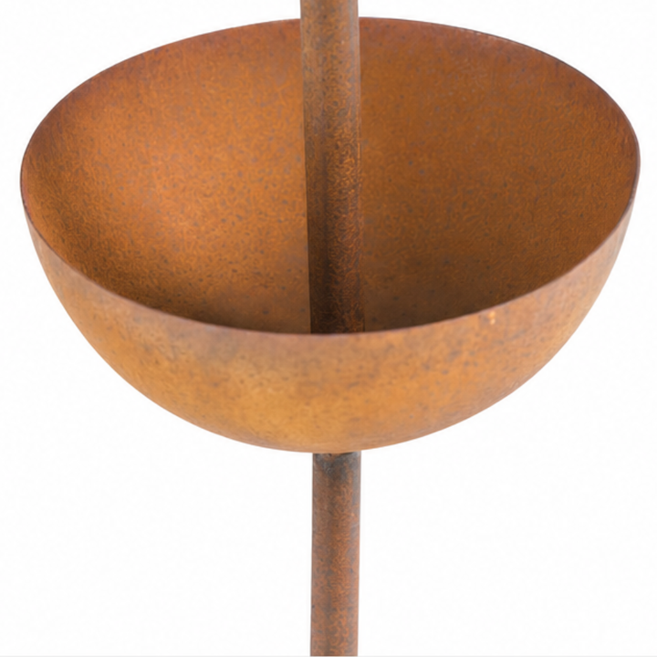 Birdwell – Rustic Iron Bird Bath Garden Stake with 3 Cascading Bowls