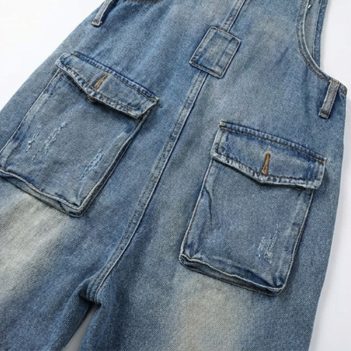 Curvella Women's Button-Front Tapered Denim Overalls - Elena Harper