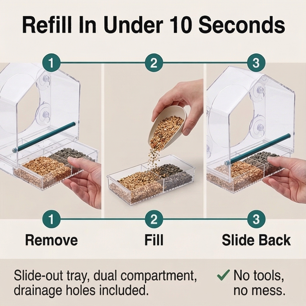 Birdvue Crystal Clear Window Bird Feeder - Elena Harper