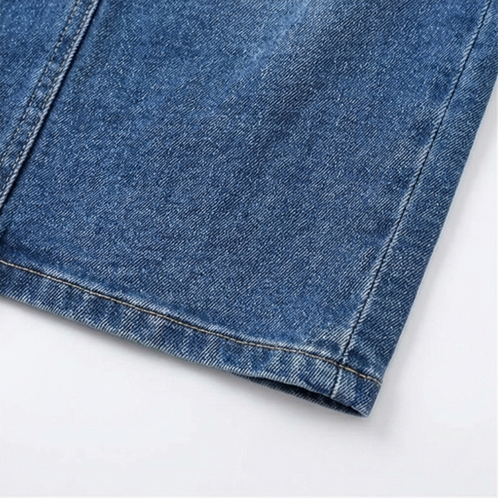 Denara Button-Front Denim Pencil Skirt - Elena Harper