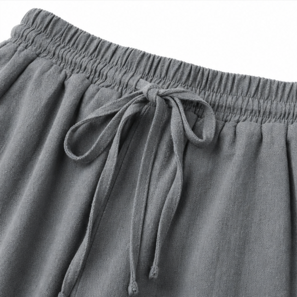 Calmara Cropped Wide-Leg Drawstring Pants - Elena Harper