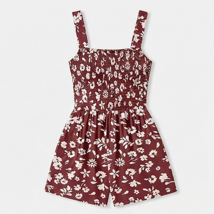 Bloomette Women's Smocked Chiffon Romper with Pockets - Elena Harper