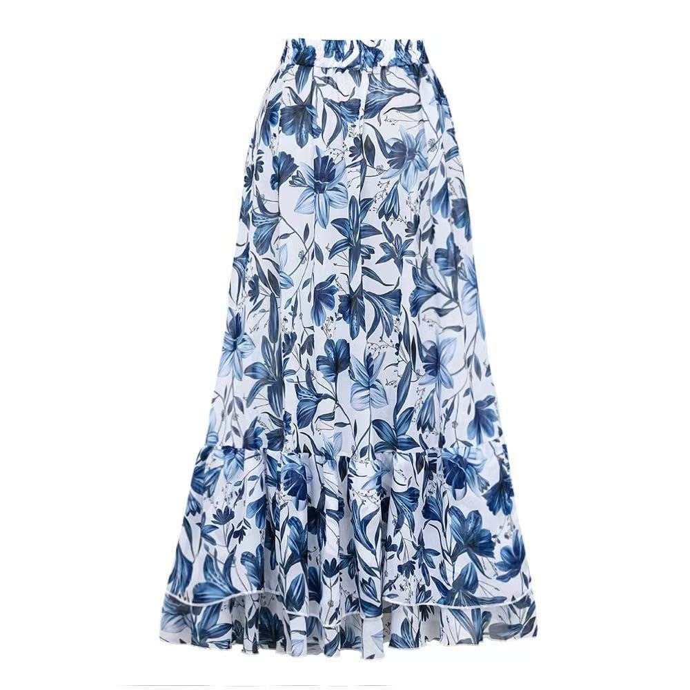 Coralina Floral Swimsuit and Matching Skirt Set - Elena Harper