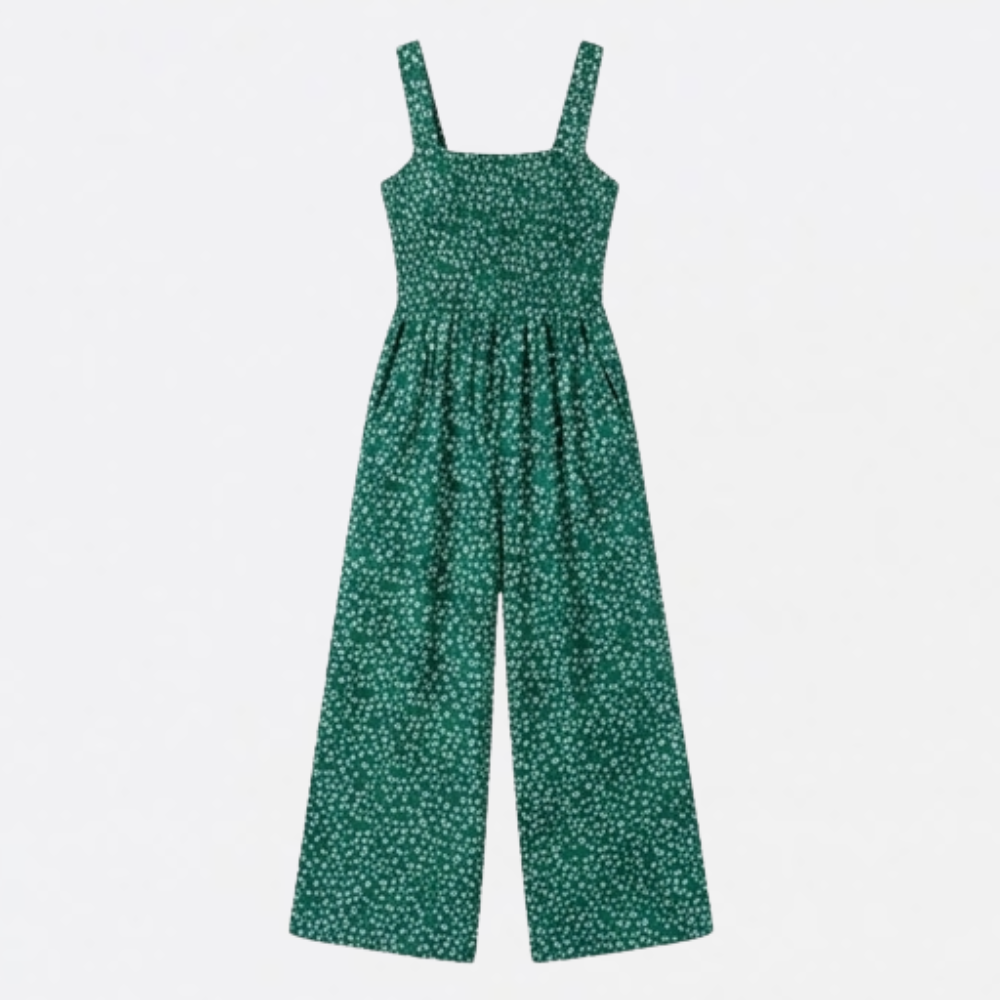 Bloomara Floral Wide-Leg Jumpsuit with Pockets - Elena Harper