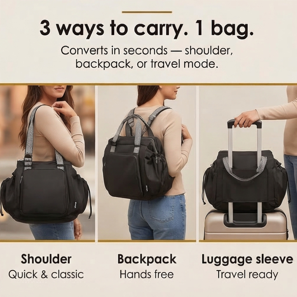 Carrova Organized Everyday Tote with Backpack Straps - Elena Harper